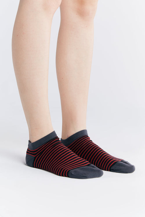 9322 | Unisex Trainer Socks - Cherry Red/Black