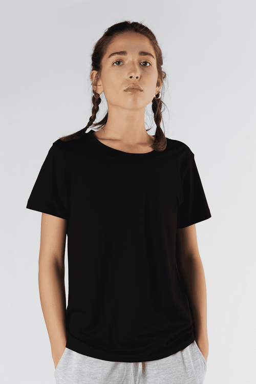T1100-01 | TENCEL™ Active Damen Kurzarmshirt - Black