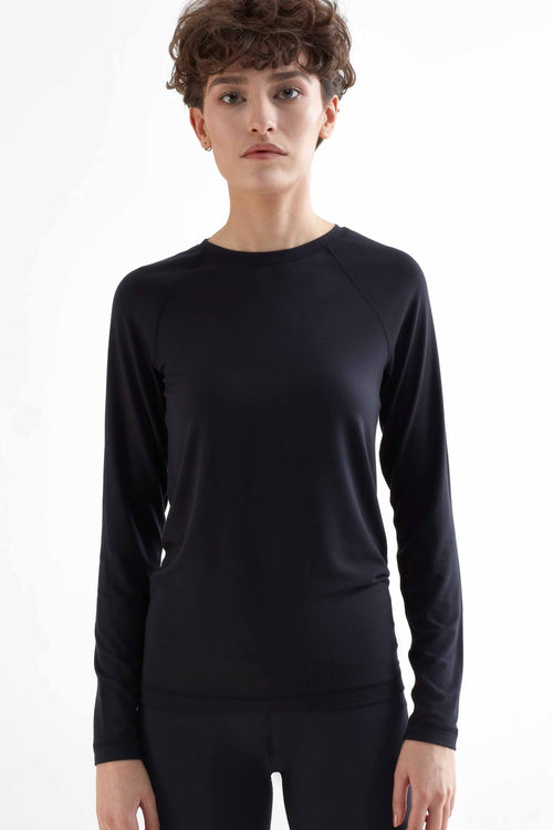 T1110-01 | TENCEL™ Intimate Damen Langarmshirt - Black