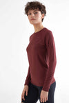 T1110-08 | TENCEL™ Intimate Damen Langarmshirt - Burgundy