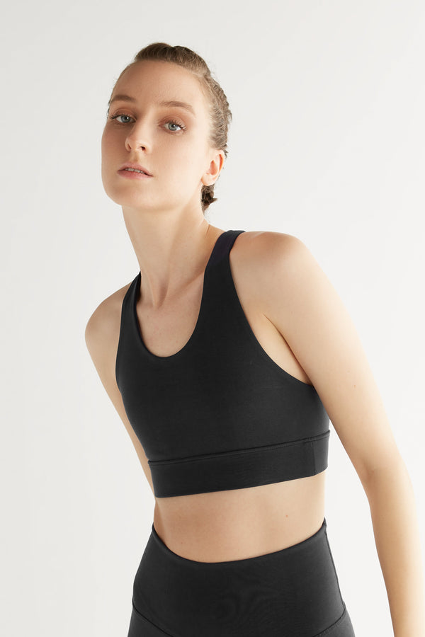T1202-01 | Women Yoga Top recycled - Black
