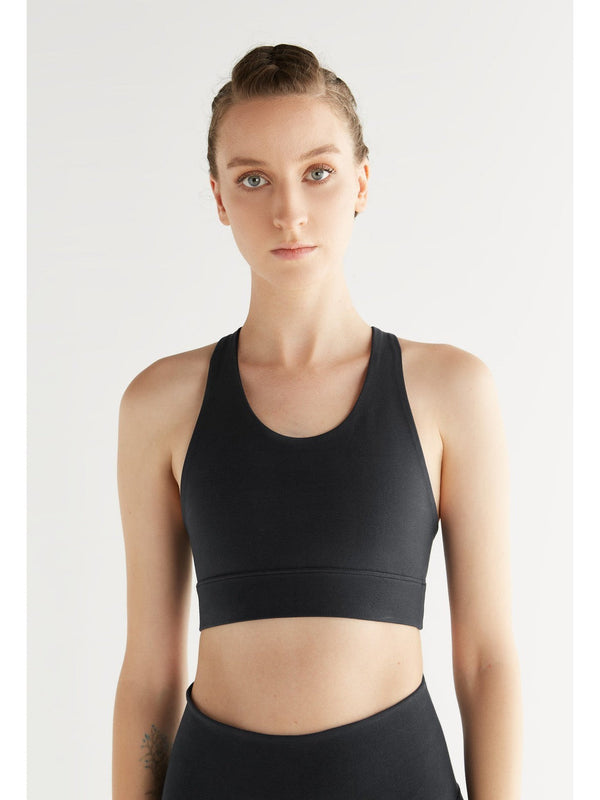 T1202-01 | Women Yoga Top recycled - Black
