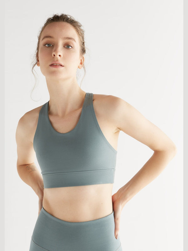 T1202-07 | Damen Yoga Top recycelt - Light Grey