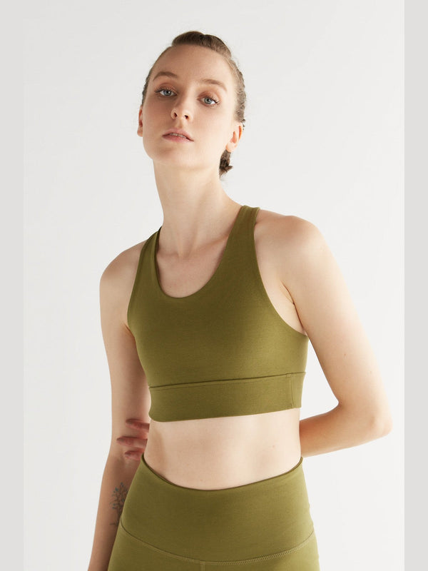 T1202-13 | Women Yoga Top recycled - Olive