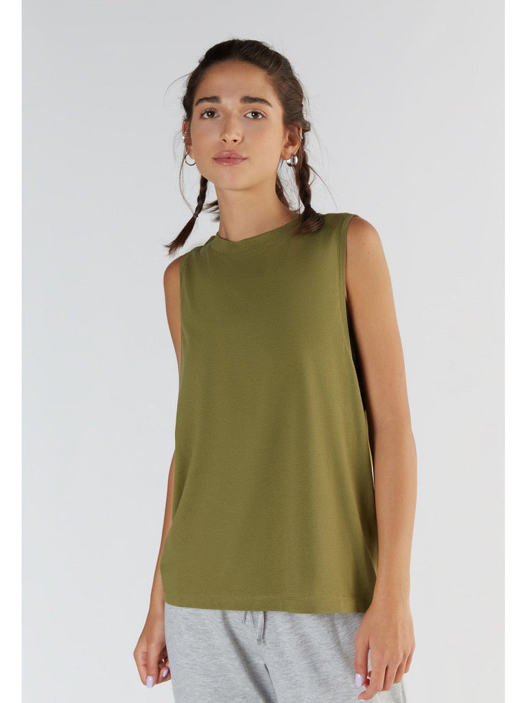 T1211-13 | TENCEL™ Active Damen Top hochgeschlossen - Olive