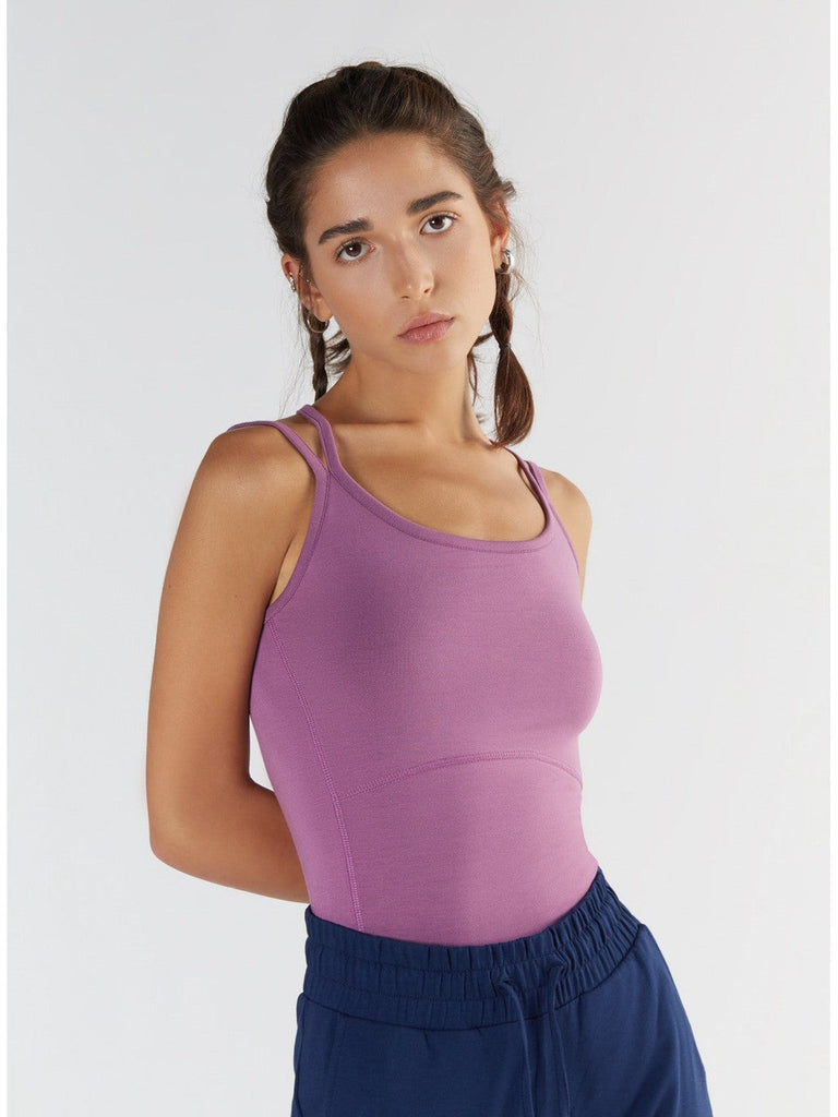 T1212-16 | TENCEL™ Active Women Top with spaghetti straps - Purple Nitro