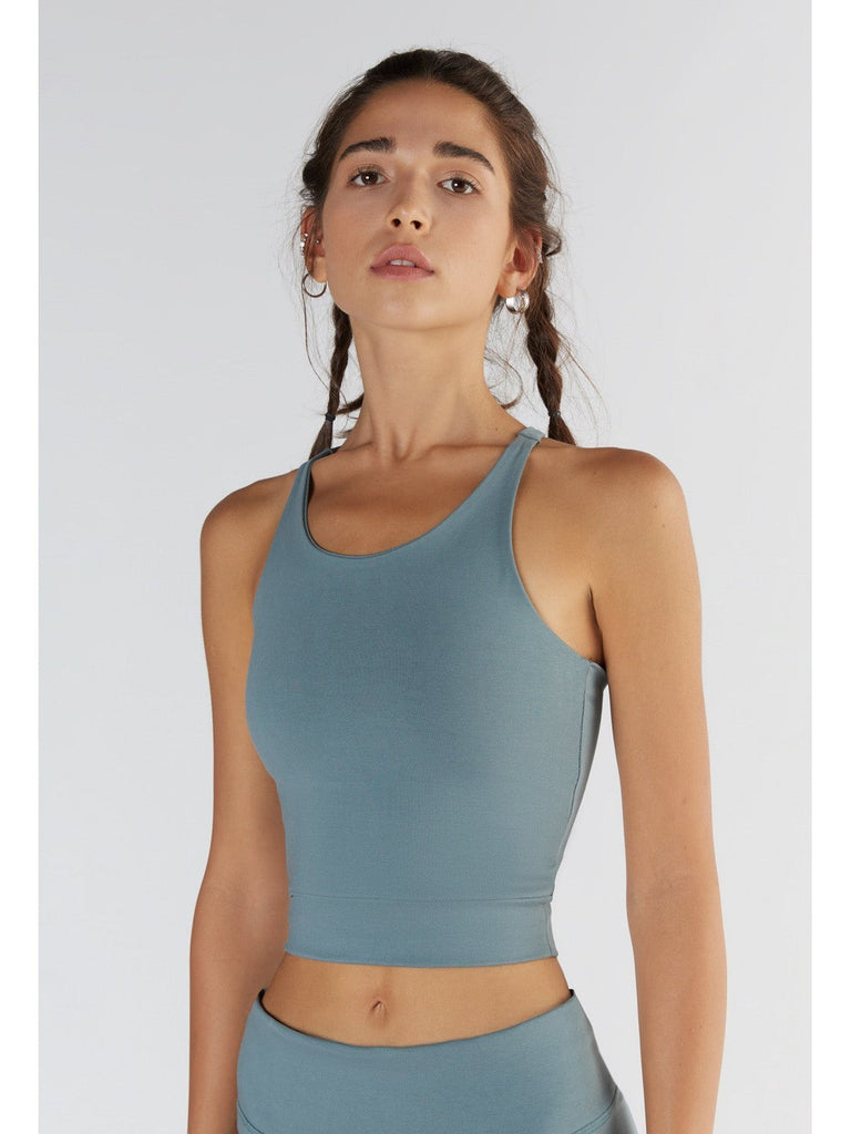 T1220-07 | Damen Crop Top - Light Grey