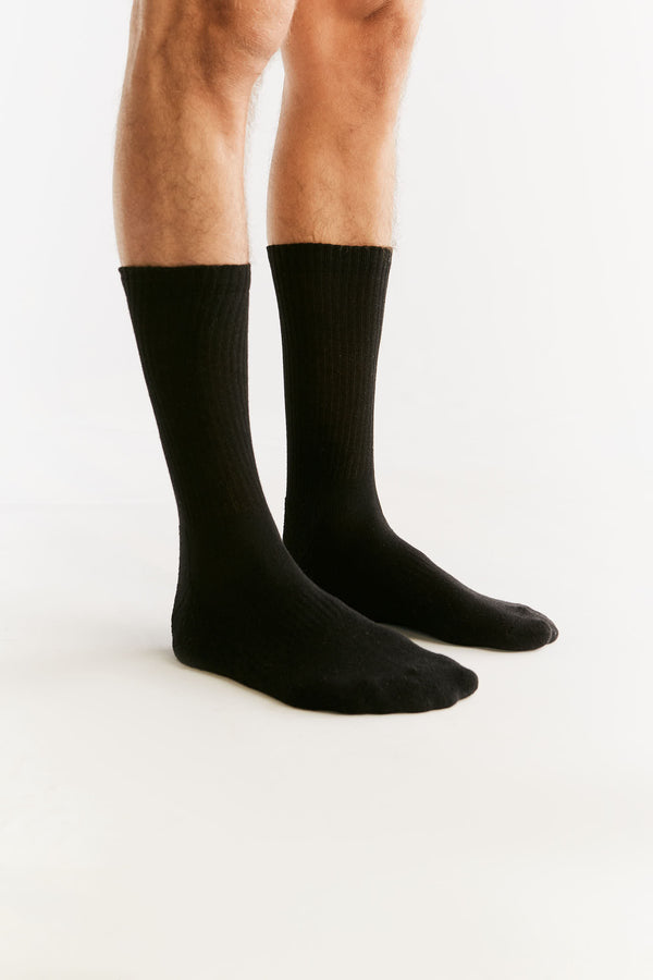 T6000-01 | Unisex Warm Socks (6-Pack) - Black
