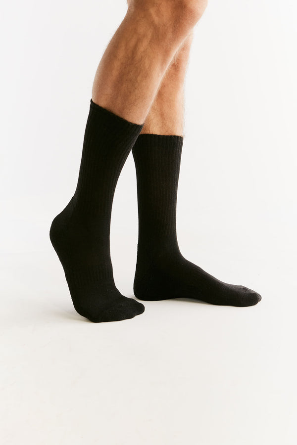T6000-01 | Unisex Warm Socks (6-Pack) - Black