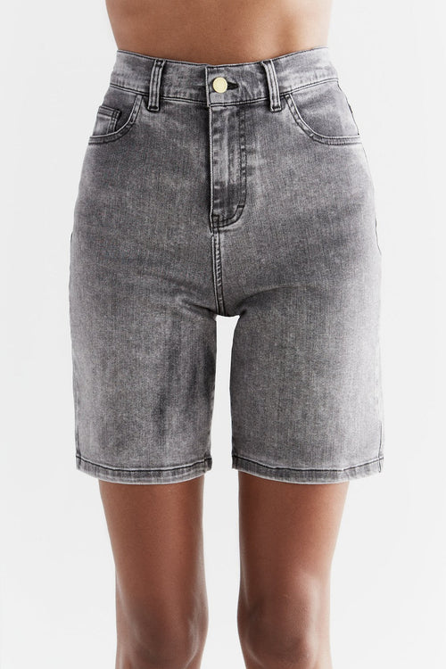 WA3015-163 | Damen Denim Shorts - Iron Gray