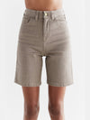 WA3018-395 | Damen Denim Shorts in Ton Waschung - Pebble