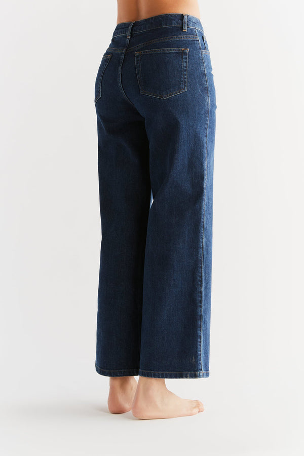 WE1009-231 | Women Wide Leg Jeans - Lapis Blue