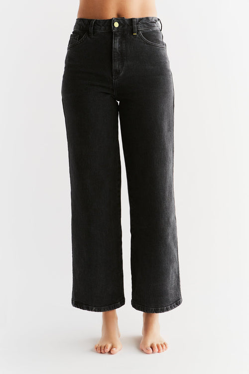 WE1010-145 | Damen Wide Leg Jeans - Carbon Gray