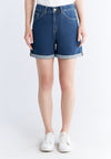 WN3020-231 Damen Mom Shorts, Lapis Blue