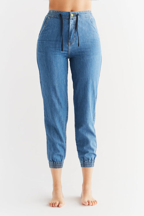 WT1022-311 | Damen Jogger Jeans - Crystal Blue