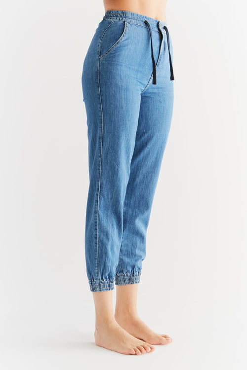 WT1022-311 | Damen Jogger Jeans - Crystal Blue